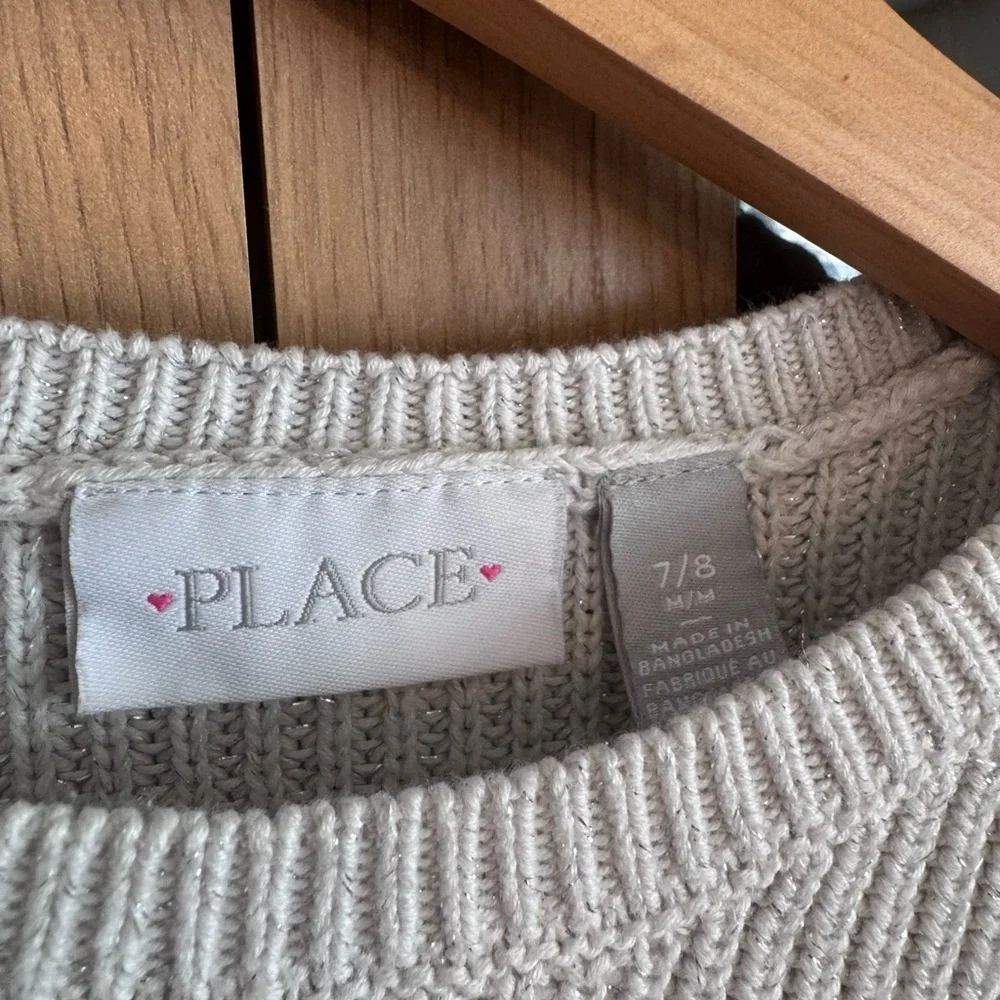 The Children’s Place Girls Pink & Blue Striped Sweater Size 7/8 Cozy Knit
